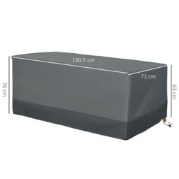 OUTSUNNY 190x72x76cm Rectangular Patio Furniture Cover for Chairs 600D Oxford in Grey - Size: 190 x 72 x 76 cm - thumbnail 3