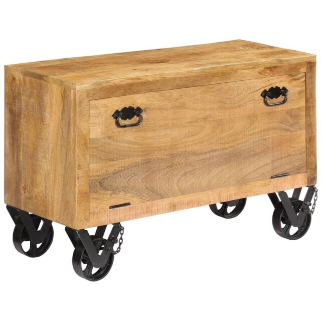 Berkfield Home Shoe Cabinet 86x35x55 cm Solid Mango Wood in Brown - Size: 86 x 35 x 55 cm - image 1