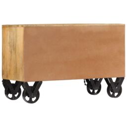 Berkfield Home Shoe Cabinet 86x35x55 cm Solid Mango Wood in Brown - Size: 86 x 35 x 55 cm - thumbnail 3