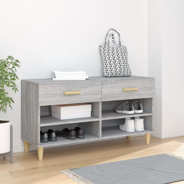 Berkfield Home Shoe Cabinet Grey Sonoma 102x35x55 cm Engineered Wood - Size: 102 x 35 x 55 cm - image 1
