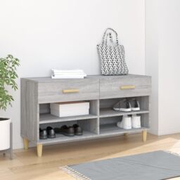 Berkfield Home Shoe Cabinet Grey Sonoma 102x35x55 cm Engineered Wood - Size: 102 x 35 x 55 cm