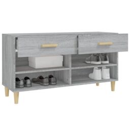 Berkfield Home Shoe Cabinet Grey Sonoma 102x35x55 cm Engineered Wood - Size: 102 x 35 x 55 cm - thumbnail 5