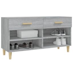 Berkfield Home Shoe Cabinet Grey Sonoma 102x35x55 cm Engineered Wood - Size: 102 x 35 x 55 cm - thumbnail 4