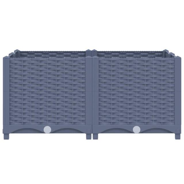 Berkfield Home Raised Bed 80x80x38 cm Polypropylene in Grey - Size: 80 x 80 x 38 cm - image 1