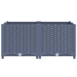 Berkfield Home Raised Bed 80x80x38 cm Polypropylene in Grey - Size: 80 x 80 x 38 cm - thumbnail 4