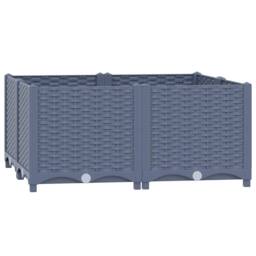 Berkfield Home Raised Bed 80x80x38 cm Polypropylene in Grey - Size: 80 x 80 x 38 cm - thumbnail 3