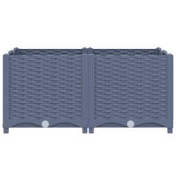 Berkfield Home Raised Bed 80x80x38 cm Polypropylene in Grey - Size: 80 x 80 x 38 cm - thumbnail 1