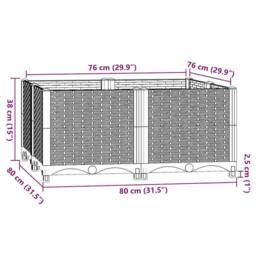 Berkfield Home Raised Bed 80x80x38 cm Polypropylene in Grey - Size: 80 x 80 x 38 cm - thumbnail 7