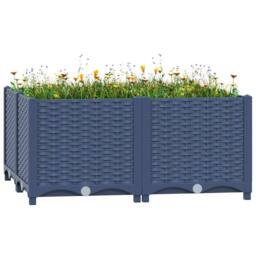 Berkfield Home Raised Bed 80x80x38 cm Polypropylene in Grey - Size: 80 x 80 x 38 cm - thumbnail 2