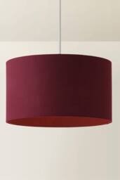 ValueLights Reni Plum Fabric Easy Fit Drum Ceiling Lamp Shade with Bulb - Size: Medium - thumbnail 3