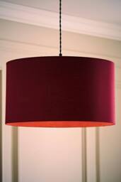 ValueLights Reni Plum Fabric Easy Fit Drum Ceiling Lamp Shade with Bulb - Size: Medium