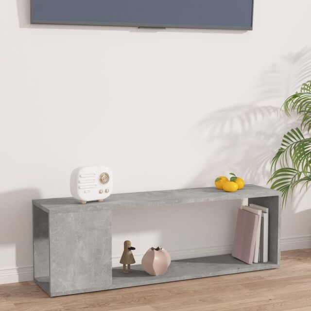 Berkfield Home TV Cabinet Concrete Grey 100x24x32 cm Engineered Wood - Size: 100 x 24 x 32 cm - image 1
