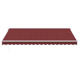 Berkfield Home Manual Retractable Awning with LED Burgundy 450x300 cm in Red - thumbnail 4