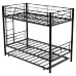 STILVORA Bed Frame 3ft Single with Pull-Out Bed Black - Size: Junior - thumbnail 4