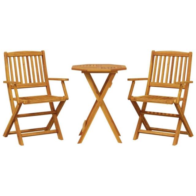 Berkfield Home 3 Piece Folding Bistro Set Solid Wood Acacia in Brown - image 1