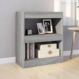 Berkfield Home Book Cabinet/Room Divider Grey Sonoma 60x30x72 cm - Size: 60 x 30 x 72 cm - thumbnail 3