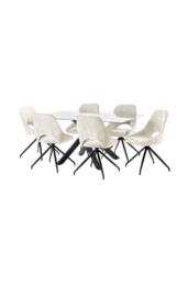 Julian Bowen Bradley Rectangular Ceramic Top 4-6 Seater Dining Table in White - thumbnail 9