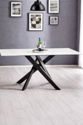 Julian Bowen Bradley Rectangular Ceramic Top 4-6 Seater Dining Table in White - thumbnail 1