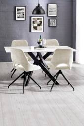 Julian Bowen Bradley Rectangular Ceramic Top 4-6 Seater Dining Table in White - thumbnail 5