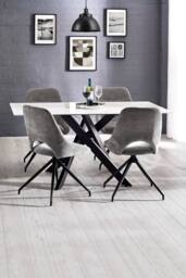 Julian Bowen Bradley Rectangular Ceramic Top 4-6 Seater Dining Table in White - thumbnail 2