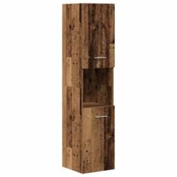 Berkfield Home 4 Piece Bathroom Furniture Set Old Wood Engineered Wood in Brown - thumbnail 4