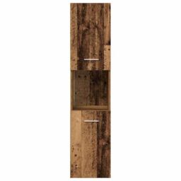 Berkfield Home 4 Piece Bathroom Furniture Set Old Wood Engineered Wood in Brown - thumbnail 5