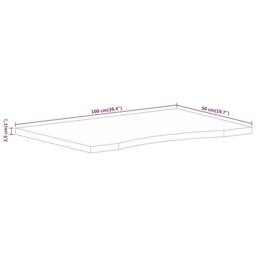 Berkfield Home Beautiful Desk Top with Curve 100x50x2.5 cm Solid Wood Rough Mango in Brown - thumbnail 8