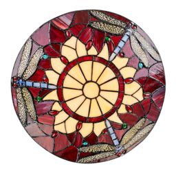 Happy Homewares Traditional Dragonfly Tiffany Glass Easy Fit Pendant Light Shade in Red - thumbnail 2