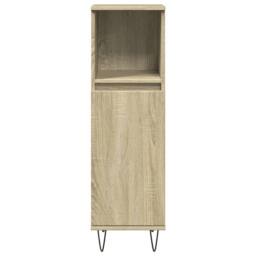 Berkfield Home 3 Piece Bathroom Furniture Set Sonoma Oak Engineered Wood in Light Oak - thumbnail 7