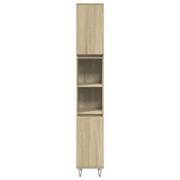 Berkfield Home 3 Piece Bathroom Furniture Set Sonoma Oak Engineered Wood in Light Oak - thumbnail 5