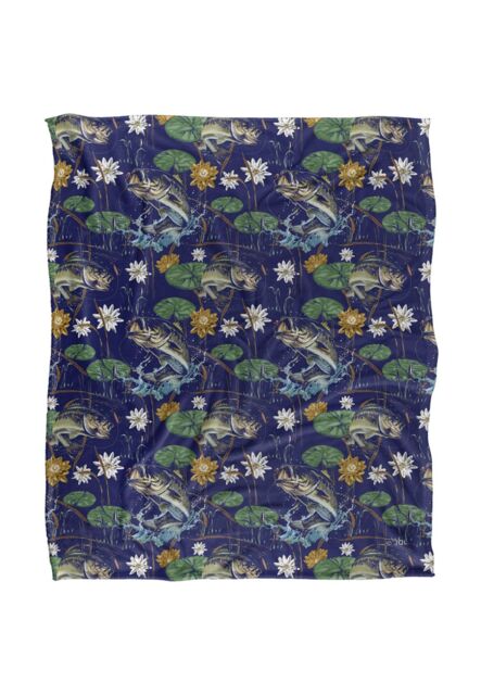 JQ Licensing Jl-Jp-Jq Bass Fishing Tiki Silky Touch Super Soft Throw Blanket 152 X 127 cm in White - image 1