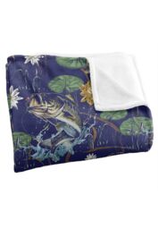 JQ Licensing Jl-Jp-Jq Bass Fishing Tiki Silky Touch Super Soft Throw Blanket 152 X 127 cm in White - thumbnail 3