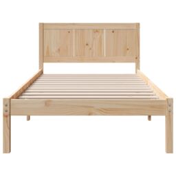 Berkfield Home Pine Wood Bed Frame Natural Solid Wood 80 x 200 cm Durable in Brown - thumbnail 6