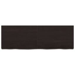Berkfield Home Table Top Dark Grey 120x40x(2-6) cm Treated Solid Wood Oak in Charcoal - thumbnail 3