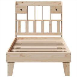 Berkfield Home Bed Frame without Mattress 90x190 cm Single Solid Wood Pine in Brown - thumbnail 4