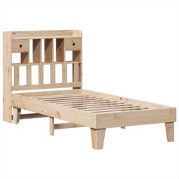 Berkfield Home Bed Frame without Mattress 90x190 cm Single Solid Wood Pine in Brown - thumbnail 3