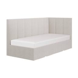 Flair Harley Corner Fabric Bed Frame with Storage Drawers in Beige - Size: Single - thumbnail 4