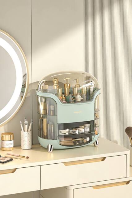 ExtraStar Dustproof & Waterproof Cosmetic Storage Box for Vanity in Green - image 1