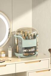 ExtraStar Dustproof & Waterproof Cosmetic Storage Box for Vanity in Green - thumbnail 1