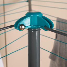 OHS Rotary Airer 3 Arm Clothing Drying Rack Laundry Storage Space Saving Hanger Rail in Light Grey - thumbnail 4