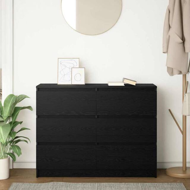 Berkfield Home Sideboard Black Oak 100x35x76 cm Engineered Wood - Size: 100 x 35 x 76 cm - image 1