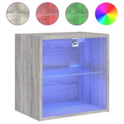 Berkfield Home Decorative Bedside Cabinet with LED Lights Wall-mounted Grey Sonoma - thumbnail 3