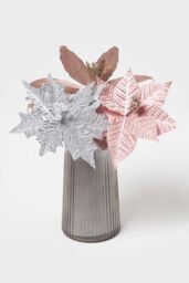 Homescapes Artificial Set of 3 Pink Poinsettia Single Stem Decorations - thumbnail 6