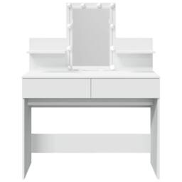 Berkfield Home Beautiful Dressing Table with LED White 100x40x130 cm - Size: 100 x 40 x 130 cm - thumbnail 5