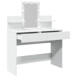 Berkfield Home Beautiful Dressing Table with LED White 100x40x130 cm - Size: 100 x 40 x 130 cm - thumbnail 9