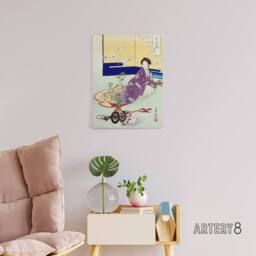 "Artery8 Pet Dog Playing With Flower Cart Canvas Wall Art Print Gekko - Size: W18"" x H24""" - thumbnail 3