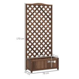 EONLION Dark Brown-Garden Wooden Planter Box in Dark Brown - Size: 100g - thumbnail 2