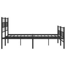 Berkfield Home Metal Bed Frame with Headboard & Footboard Black 150x200 cm King Size - thumbnail 6