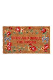 Cath Kidston Stop & Smell The Roses Slogan Doormat - Brown - Size: 100 cm diameter - thumbnail 1