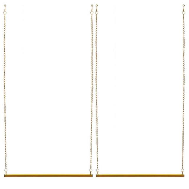 Ventryn 2Pcs Gold Metal Chain Clothes Display Rack - image 1